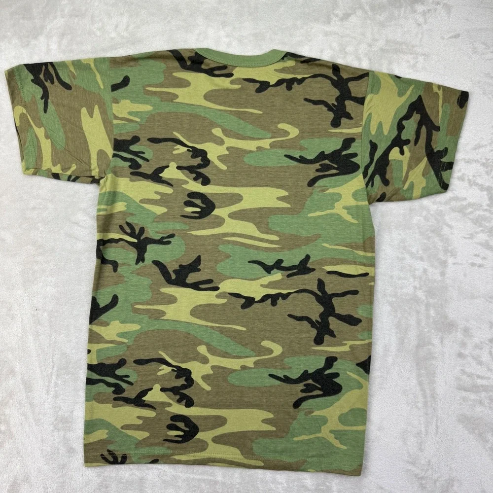 Rothco T Shirt Mens‎ Small Green Vintage Woodland Camo Military Tactical New